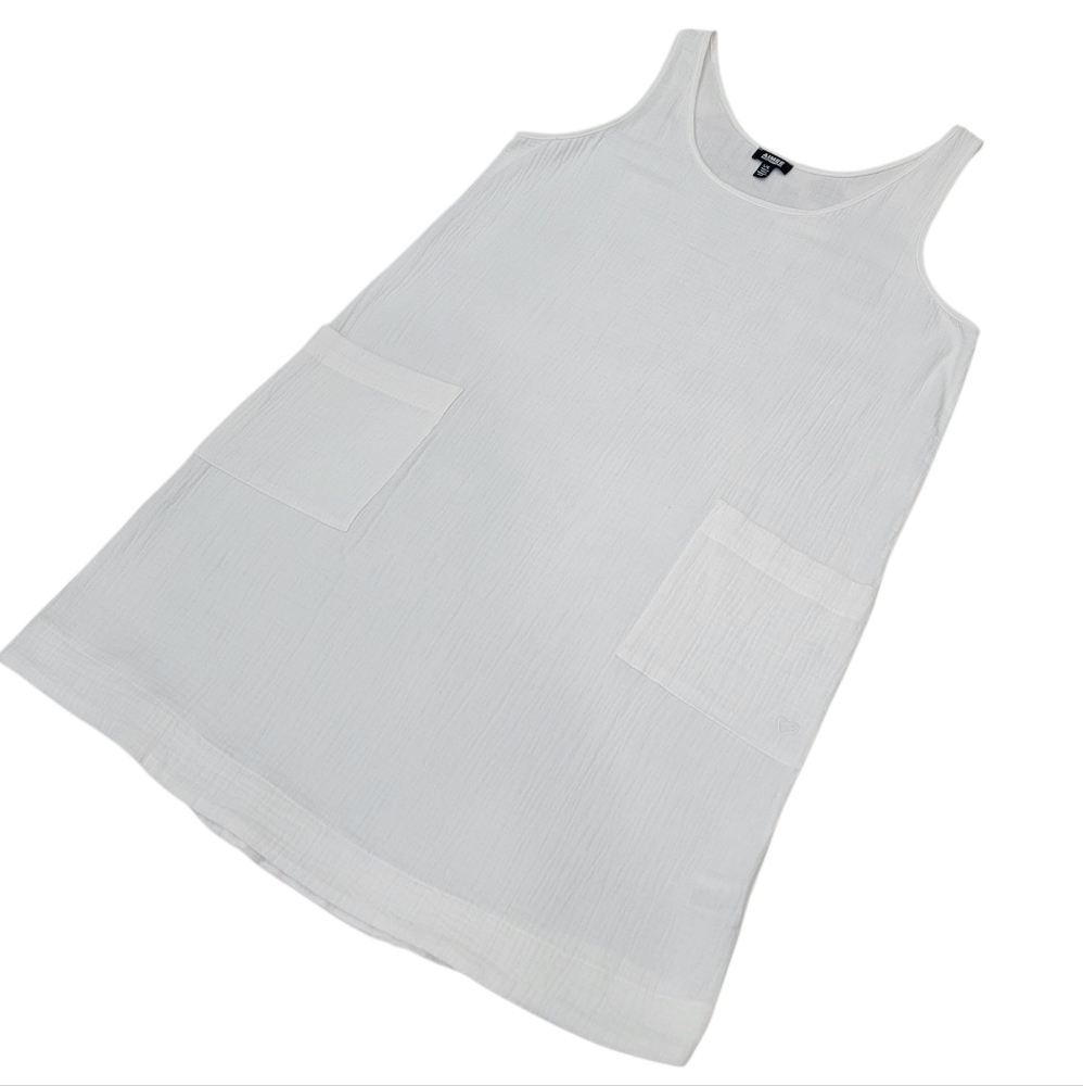 Aimee Kestenberg White Gauzy Waffle-knit Loungewear Cover-up Dress Women’s L - Picture 16 of 16